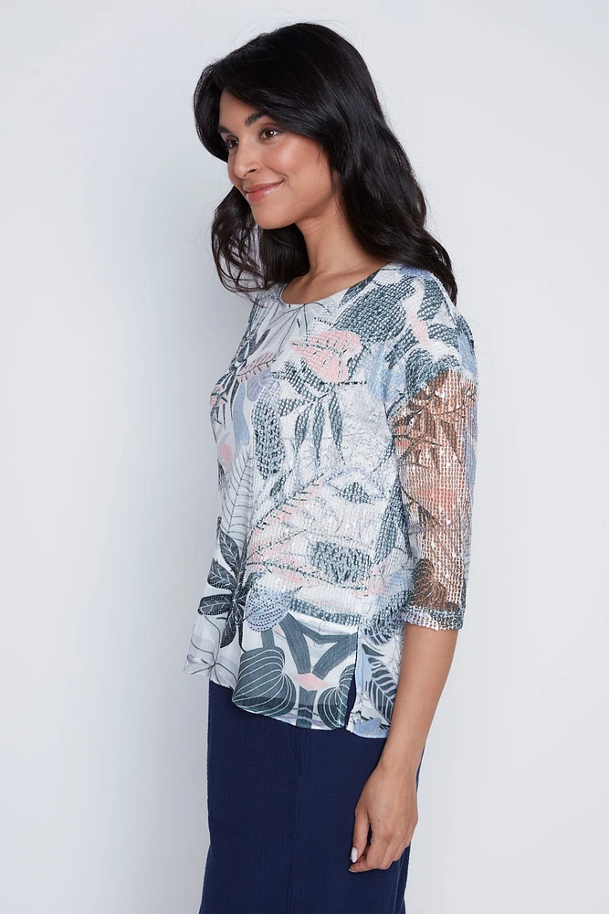 Printed burnout tunic