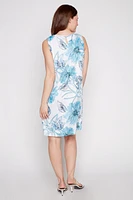 Burnout floral print dress with lace trim