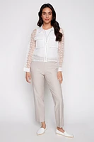 Newspaper print organza jacket