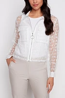 Newspaper print organza jacket