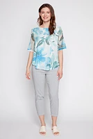 Floral net printed top