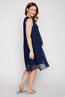 Solid pleated dress