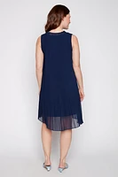 Solid pleated dress