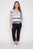 Abstract print burnout t-shirt
