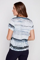 Abstract print burnout t-shirt