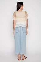 Denim maxi skirt with rhinestones
