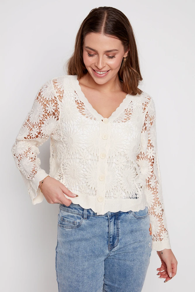 Cotton crochet cardigan