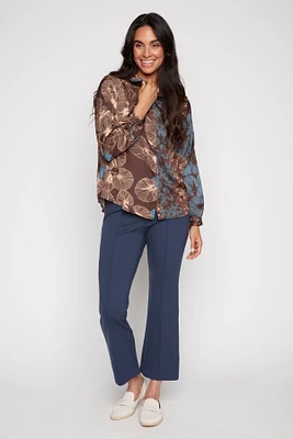 Printed satin blouse