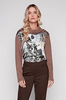 Floral pattern knit top