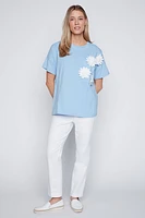 Le t-shirt fleurs au crochet