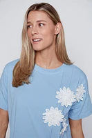 Le t-shirt fleurs au crochet