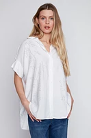 La blouse à détails strass