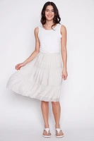 Tiered silk skirt