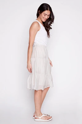 Tiered silk skirt