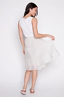 Tiered silk skirt