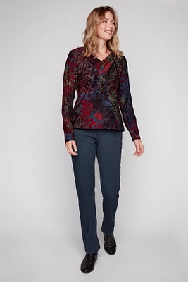 Burnout velvet top