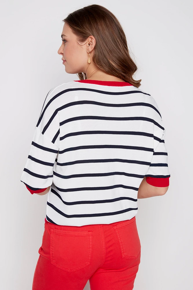 Floral applique sweater
