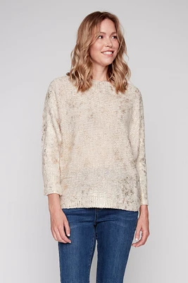 Gold foil detail sweater