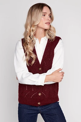 Button front sweater vest