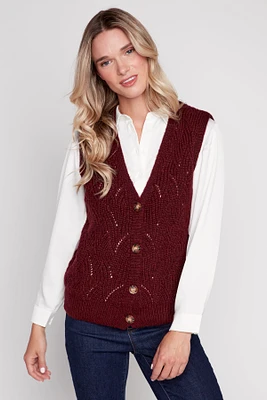 Button front sweater vest