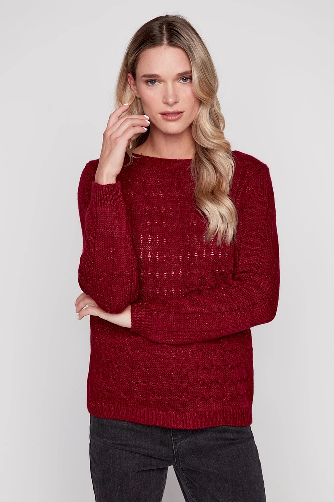 Le pull pointelle lurex zigzag