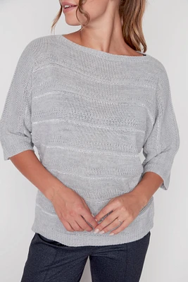 Dolman sleeve sweater with lurex