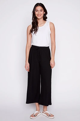 Wide leg plisse pant