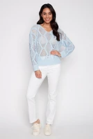 V-neck crochet sweater