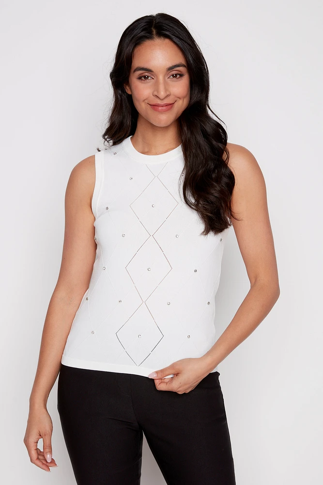 Embellishment pointelle top