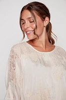 Lace silk top