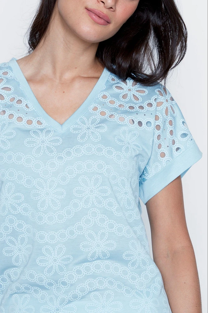Le t-shirt dévoré fleuri