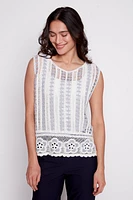 Vertical stripe crochet top