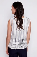 Vertical stripe crochet top