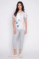Zig zag lace printed t-shirt