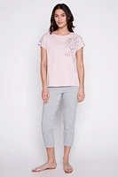 Foil floral cotton t-shirt