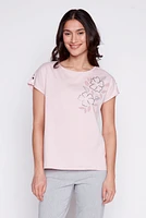 Le t-shirt en coton à imprimé floral