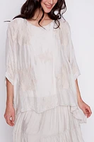 Embroidered silk caftan