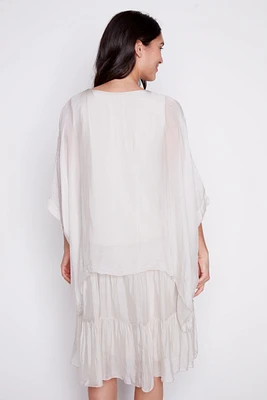 Embroidered silk caftan