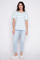 Short sleeve stripe t-shirt