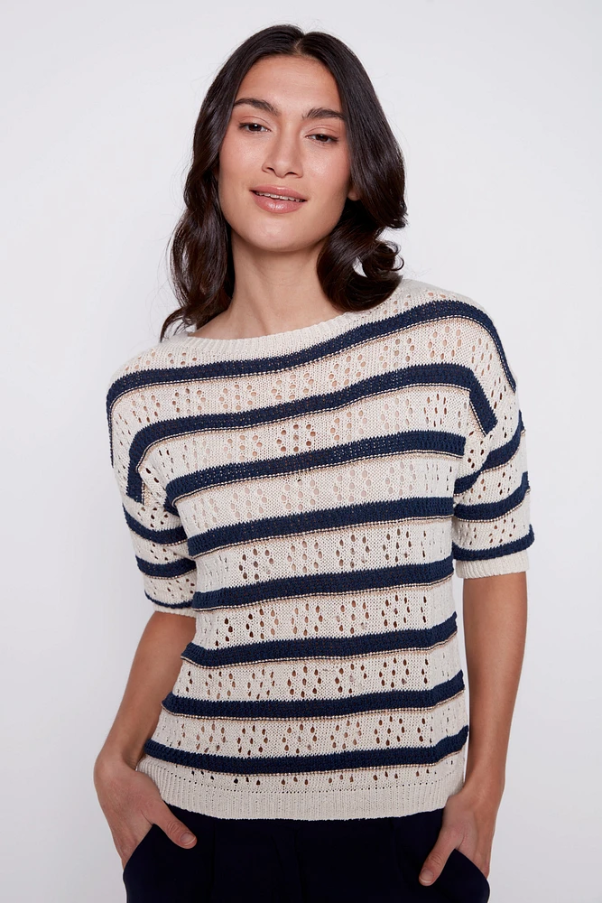 Stripe crochet sweater