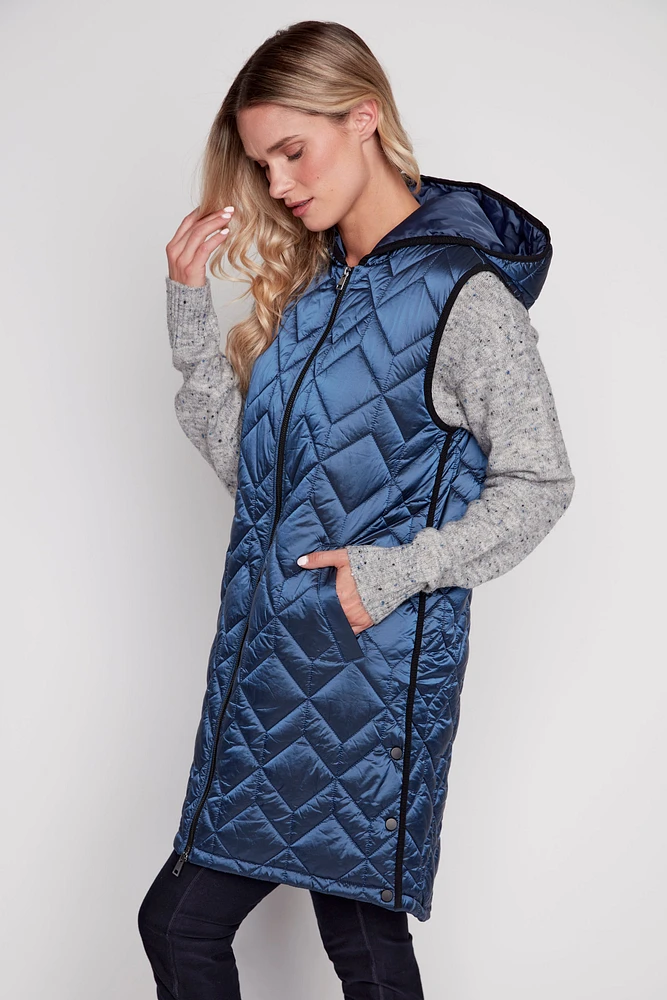 Zip front quilted vest