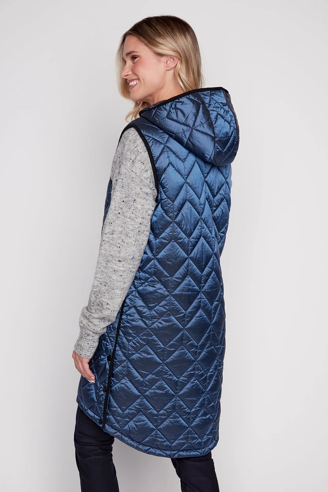 Zip front quilted vest