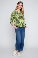 Abstract circles cotton gauze top