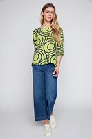 Abstract circles cotton gauze top