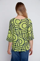 Abstract circles cotton gauze top
