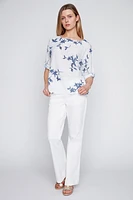 Floral cotton gauze top