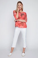 Large floral print cotton gauze top
