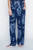 Le pantalon en coton imprimé à enfiler