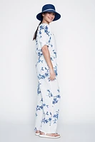 Le pantalon en coton à imprimé floral