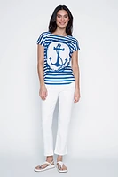 Le t-shirt à rayures et imprimé ancre